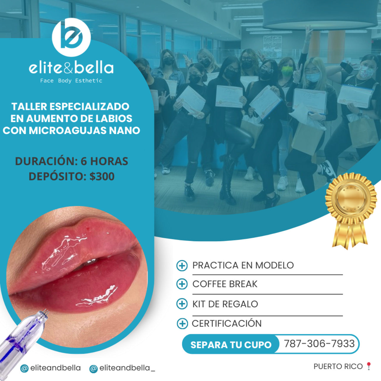 TALLER ESPECIALIZADO EN AUMENTO DE LABIOS CON MICROAGUJAS NANO